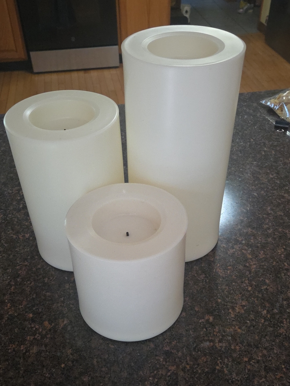 PartyLite White LED Pillar Candle Trio